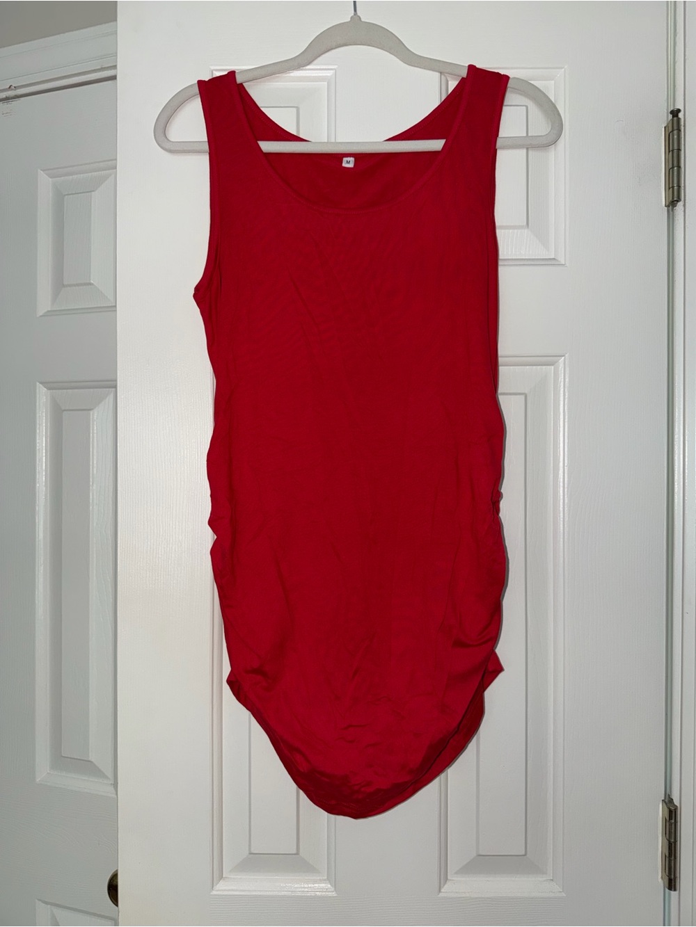 Maternity Scoop Neck Tank Top in Red - Picture 2 of 3